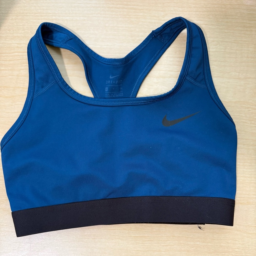 Nike Women's Blue and Black Sports Bra